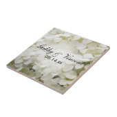 Weiße Hydrangea-Hochzeit Fliese (Seite)