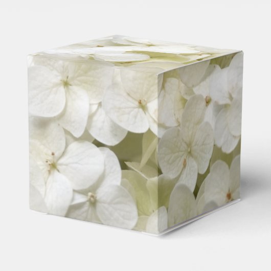 Weiße Hydrangea-Hochzeit Geschenkschachtel (Rückseite)