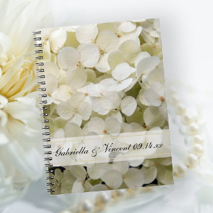 Weiße Hydrangea-Hochzeit Notizblock