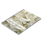 Weiße Hydrangea-Hochzeit Notizblock (Linke Seite)