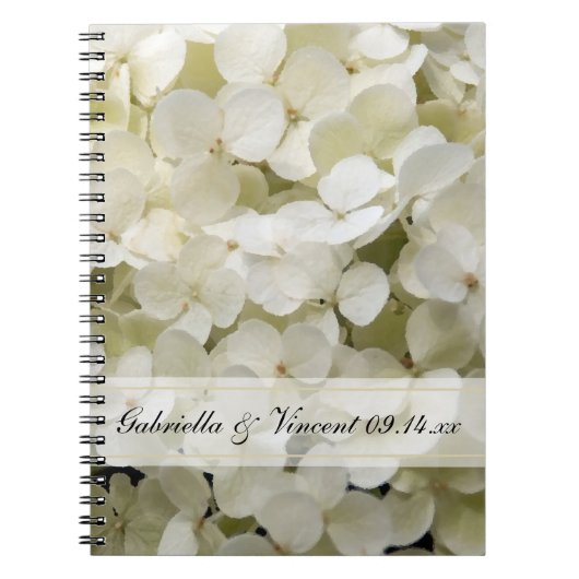 Weiße Hydrangea-Hochzeit Notizblock (Vorderseite)