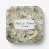 Weiße Hydrangea-Hochzeit Pappteller (Vorderseite)