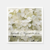 Weiße Hydrangea-Hochzeit Serviette (Vorderseite)