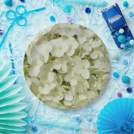 Weiße Hydrangea Pappteller (Party)