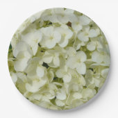 Weiße Hydrangea Pappteller (Vorderseite)