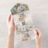 Weiße Hydrangea QR-Foto im Wasserfarbenstil All In One Einladung (Abreißen)