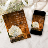 Weiße Hydrangea- und Braunwaldlandhochzeit Einladung