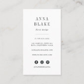 Weiße Hydrangea Vertikal Visitenkarte (Rückseite)