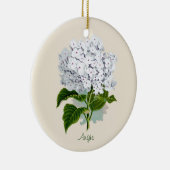 Weiße Hydrangea-Verzierung Keramikornament (Rechts)