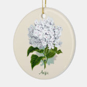 Weiße Hydrangea-Verzierung Keramikornament (Links)