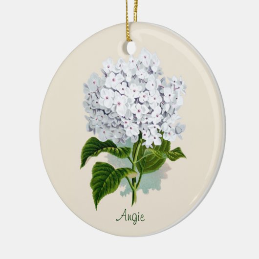Weiße Hydrangea-Verzierung Keramikornament (Links)
