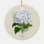 Weiße Hydrangea-Verzierung Keramikornament (Hinten)