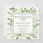 Weiße Hydrangeas, 80. Geburtstag Einladung (Vorderseite)