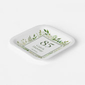 Weiße Hydrangeas, 85. Geburtstag Pappteller (Gewinkelt)