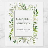 Weiße Hydrangeas Floral Wasserfarbe Weinetikett (Einzelnes Label)