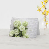 weiße Hydrangeas mit Skriptschreibens-Grußkarte Karte (Gelbe Blume)