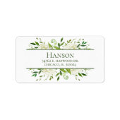 Weiße Hydrangeas-Rücksendeadresse zum 85. Geburtst Adressaufkleber (Vorne)