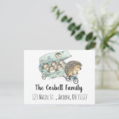 Weiße Igel Postkarte (Stehend Vorderseite)