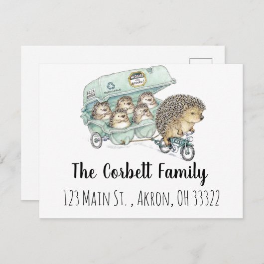 Weiße Igel Postkarte (Vorne/Hinten)