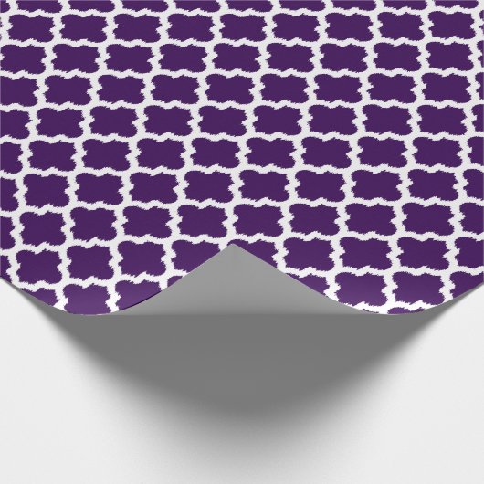 Weiße Ikat-Folie über Lila Hintergrund 2 Geschenkpapier (Ecke)