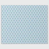 Weiße Ikat-Quatrefolie über pastellblauem Hintergr Geschenkpapier (Flach)
