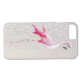 Weiße Imitat Glitzer Rosa Aquarellblume Case-Mate iPhone Hülle (Rückseite (Horizontal))