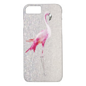 Weiße Imitat Glitzer Rosa Aquarellblume Case-Mate iPhone Hülle (Rückseite)