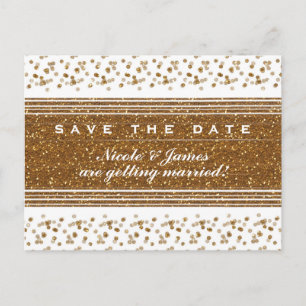 Weiße Imitate Gold Save the Date Postkarte