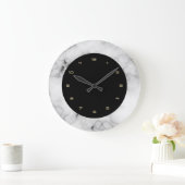 Weiße Imitate mit Marmorstruktur Große Wanduhr (Zuhause)