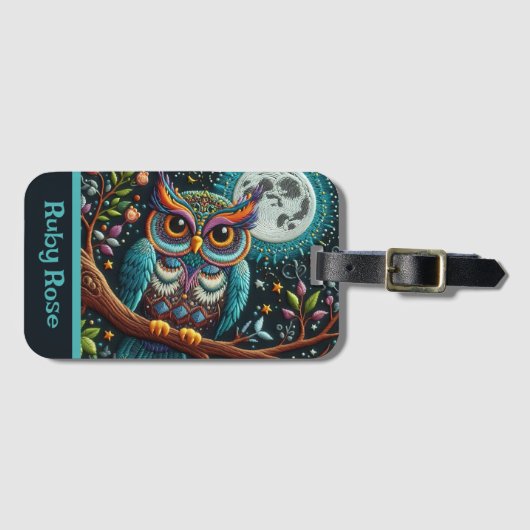 Weiße Imitate Stickerei Gepäckanhänger (Vorderseite (Horizontal))