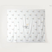 Weiße individuelle Unternehmens-Logo-Step-Repeat-K Wandteppich (Vorderseite (Horizontal))