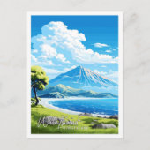 Weiße Insel Neuseeland Vintage Reise Postkarte (Vorderseite)