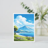 Weiße Insel Neuseeland Vintage Reise Postkarte (Stehend Vorderseite)