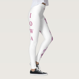 Weiße Iowa State Flower Wild Rose Leggings