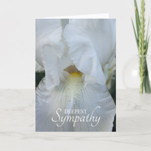 Weiße Iris-Blüten-Blumensympathie Karte