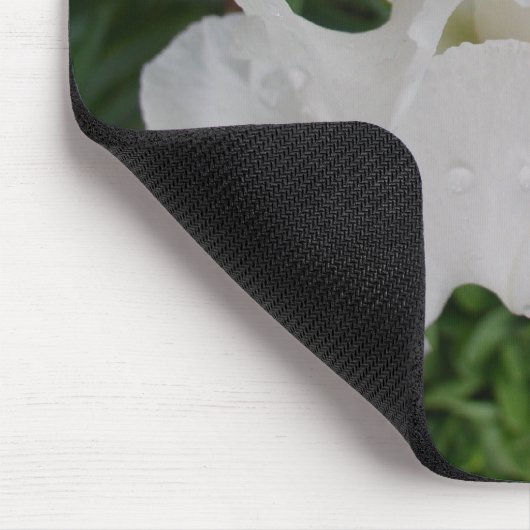 Weiße Iris Mousepad (Ecke)