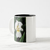 Weiße Iris Zweifarbige Tasse (Vorderseite Links)
