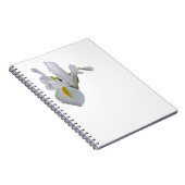 Weiße Irisblende mit gelbem Mittelpunkt Notizblock (Rechte Seite)