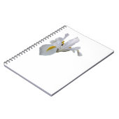 Weiße Irisblende mit gelbem Mittelpunkt Notizblock (Linke Seite)