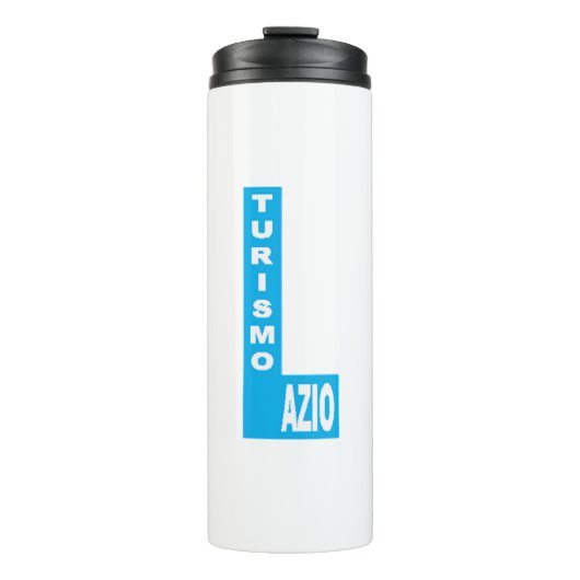 Weiße isotherme Flasche DESIGN LAZIO TURISMO (Vorderseite)