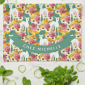 Weiße italienische Windhunde oder Blütenblätter Geschirrtuch (Gefaltet)