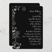 Weiße japanische Blumengrenze Einladung (Vorne/Hinten)