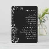 Weiße japanische Blumengrenze Einladung (Stehend Vorderseite)