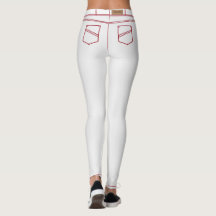 Weiße Jeans mit rotem Streifen "MIGNED"
