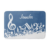 Weiße Jumbled musikalische Noten und ein großer Dr Badematte (Vorderseite)