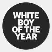 Weiße Junge des Jahres Runder Aufkleber (Vorderseite)