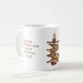 WEIßE KAFFEETASSE MIT TREIBHOLZ-THEMA (Vorderseite Links)