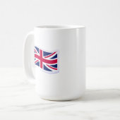 Weiße Kaffeetasse mit Union Jack (Vorderseite Links)