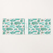 Weiße Kakteen, weißes Muster, Monogramm Yogamatte (Vorderseite (Horizontal))