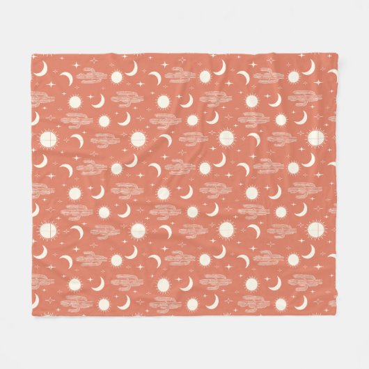 Weiße Kaktusmuster Fleecedecke (Vorderseite (Horizontal))